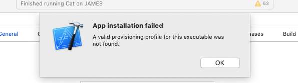 记IOS构建运行时遇到A valid provisioning profile for this executable was not found-子贤的独立博客